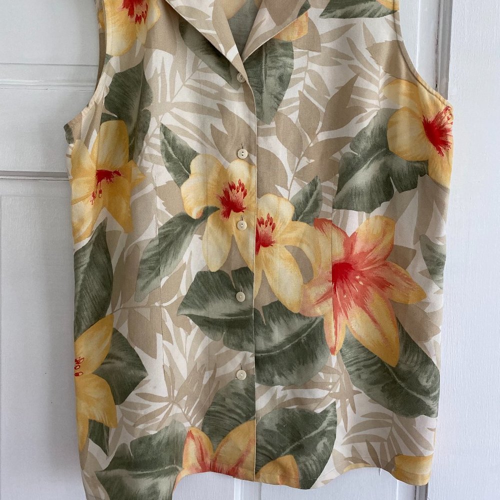 LIZ CLAIBORNE Floral Button Down Blouse - Picture 2 of 3
